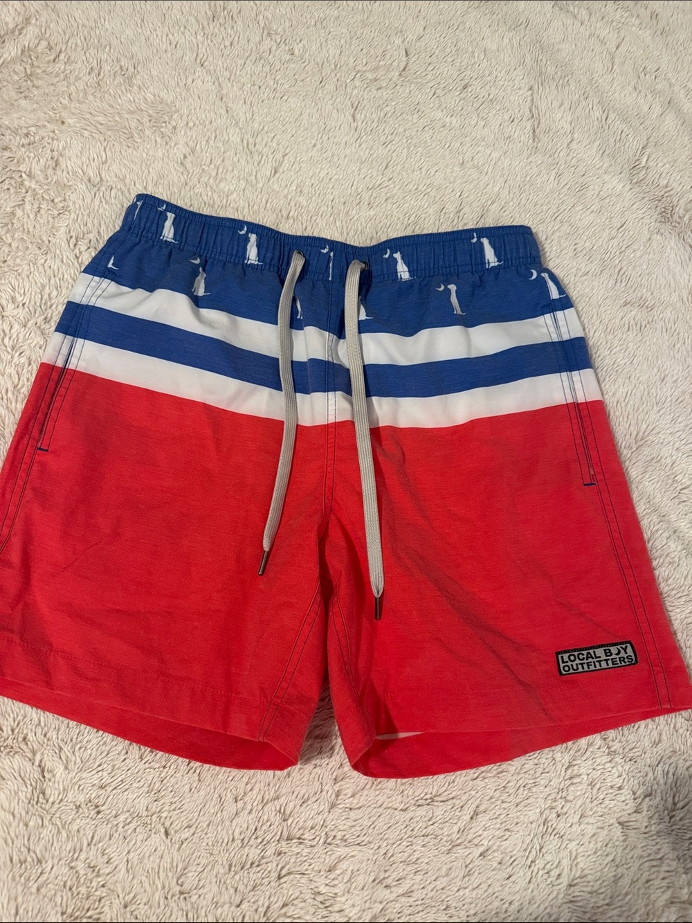 Local By Outfitters Men’s Red, White & Blue Swim Trunks